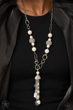 Load image into Gallery viewer, ivory-pearls-and-silver-chain-cluster-blockbu
