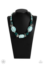 Load image into Gallery viewer, chunky-blue-glaze-blockbuster-necklace
